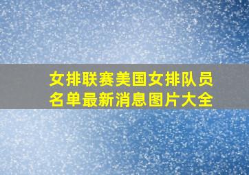 女排联赛美国女排队员名单最新消息图片大全