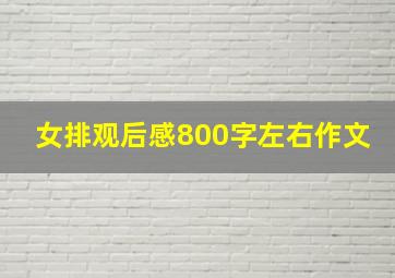 女排观后感800字左右作文