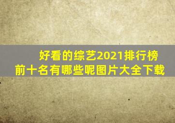 好看的综艺2021排行榜前十名有哪些呢图片大全下载