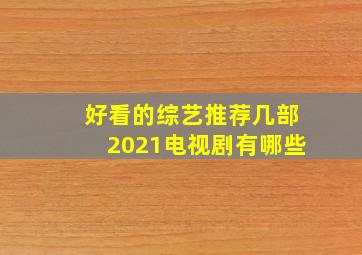 好看的综艺推荐几部2021电视剧有哪些