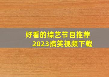 好看的综艺节目推荐2023搞笑视频下载