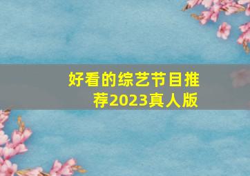 好看的综艺节目推荐2023真人版