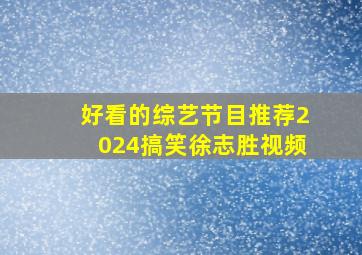 好看的综艺节目推荐2024搞笑徐志胜视频