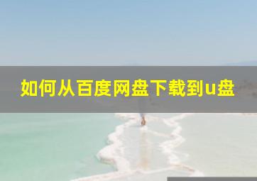 如何从百度网盘下载到u盘