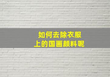 如何去除衣服上的国画颜料呢