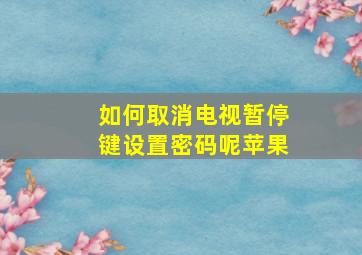 如何取消电视暂停键设置密码呢苹果