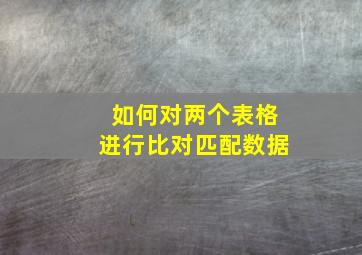 如何对两个表格进行比对匹配数据