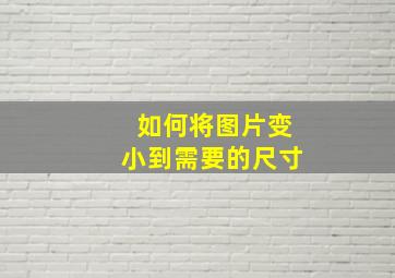 如何将图片变小到需要的尺寸