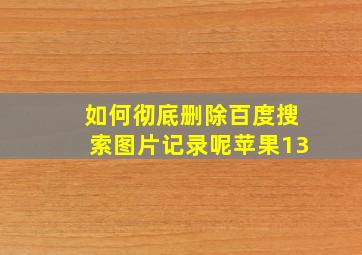 如何彻底删除百度搜索图片记录呢苹果13