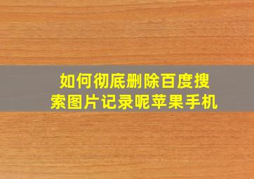 如何彻底删除百度搜索图片记录呢苹果手机