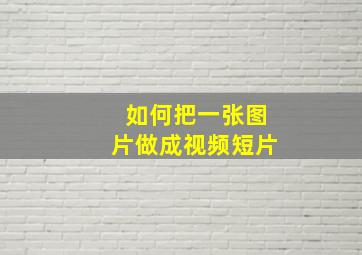 如何把一张图片做成视频短片