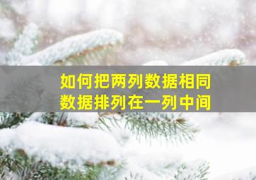 如何把两列数据相同数据排列在一列中间