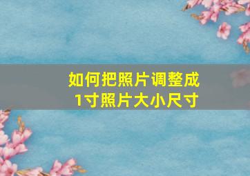 如何把照片调整成1寸照片大小尺寸