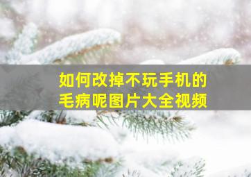 如何改掉不玩手机的毛病呢图片大全视频