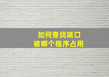 如何查找端口被哪个程序占用