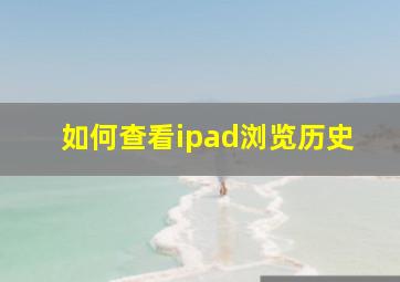 如何查看ipad浏览历史