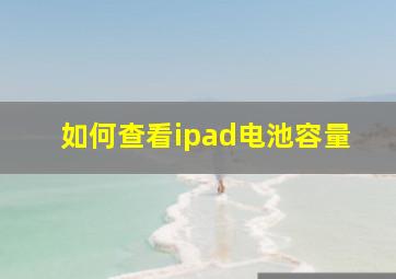 如何查看ipad电池容量