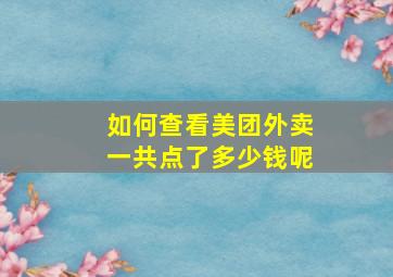 如何查看美团外卖一共点了多少钱呢