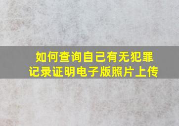 如何查询自己有无犯罪记录证明电子版照片上传