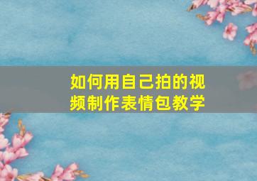 如何用自己拍的视频制作表情包教学