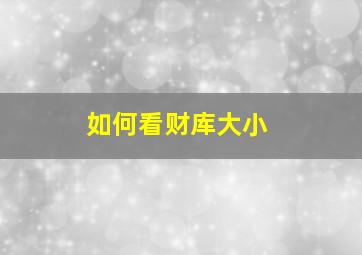 如何看财库大小