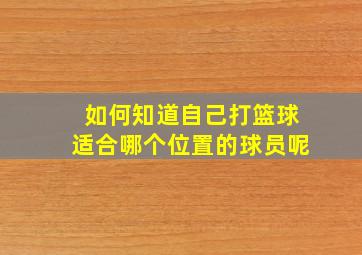 如何知道自己打篮球适合哪个位置的球员呢