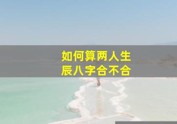 如何算两人生辰八字合不合