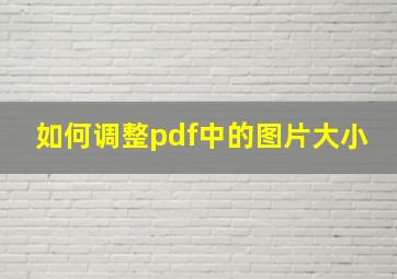 如何调整pdf中的图片大小