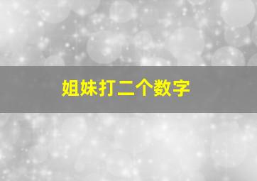 姐妹打二个数字