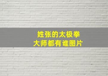 姓张的太极拳大师都有谁图片