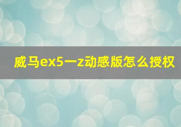 威马ex5一z动感版怎么授权