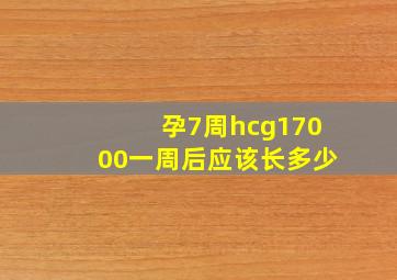 孕7周hcg17000一周后应该长多少