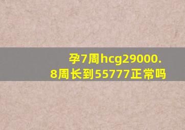 孕7周hcg29000.8周长到55777正常吗