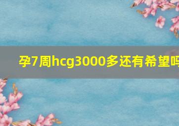 孕7周hcg3000多还有希望吗