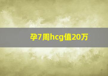 孕7周hcg值20万