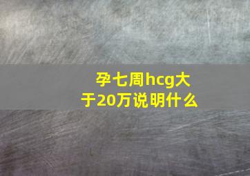 孕七周hcg大于20万说明什么