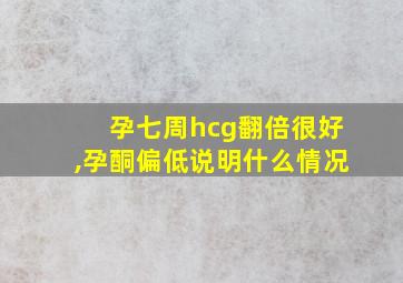 孕七周hcg翻倍很好,孕酮偏低说明什么情况