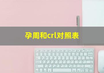 孕周和crl对照表