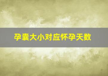 孕囊大小对应怀孕天数