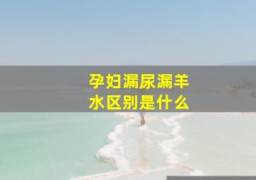 孕妇漏尿漏羊水区别是什么