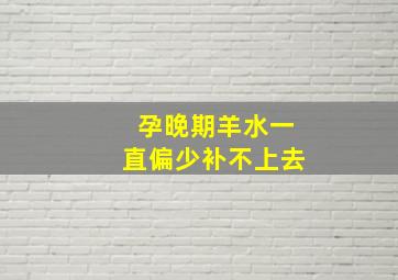 孕晚期羊水一直偏少补不上去