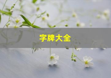 字牌大全