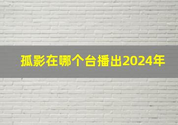 孤影在哪个台播出2024年