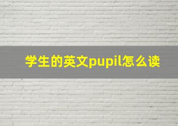 学生的英文pupil怎么读