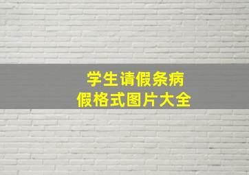 学生请假条病假格式图片大全