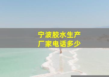 宁波胶水生产厂家电话多少