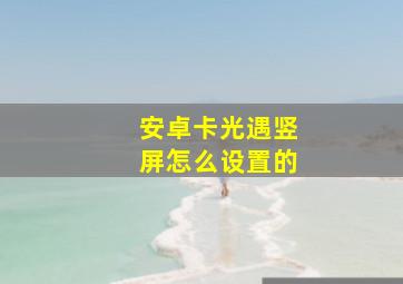 安卓卡光遇竖屏怎么设置的