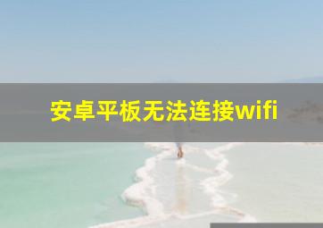 安卓平板无法连接wifi