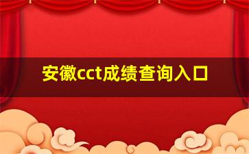 安徽cct成绩查询入口