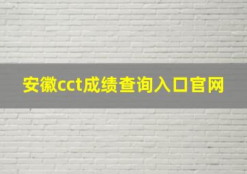 安徽cct成绩查询入口官网